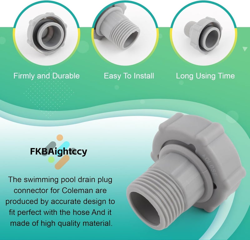 FKBAightccy Swimming Pool Drain Fitting Connects Replacement for Coleman Pool Drain Plug Connector Hose Adapter Connect to Garden Pipe with Hose Clamps - Image 5